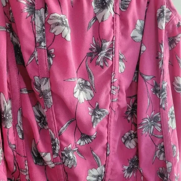 Torrid overlap pink‎ floral gin fizz top corset style tank straps festival - Picture 4 of 11